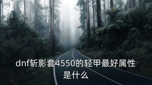 dnf斩影套4550的轻甲最好属性是什么