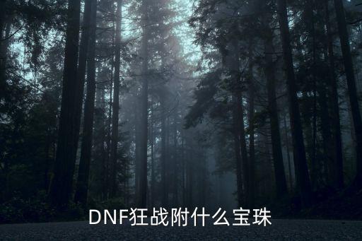 DNF狂战附什么宝珠