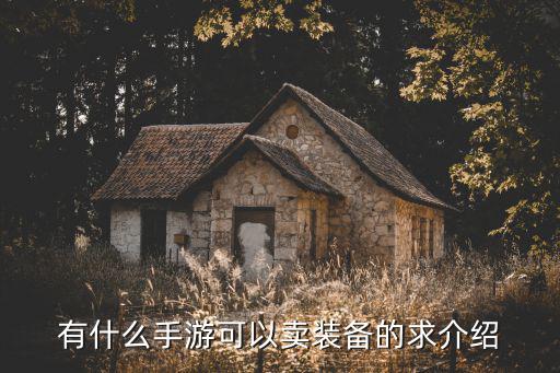 有什么手游可以卖装备的求介绍