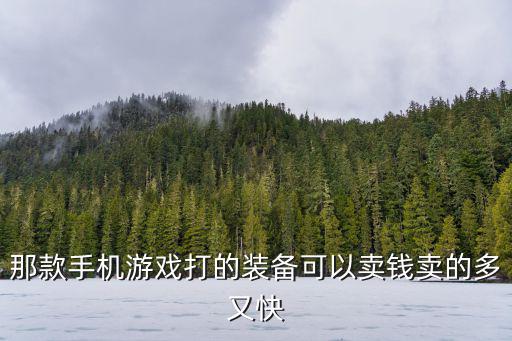 那款手机游戏打的装备可以卖钱卖的多又快