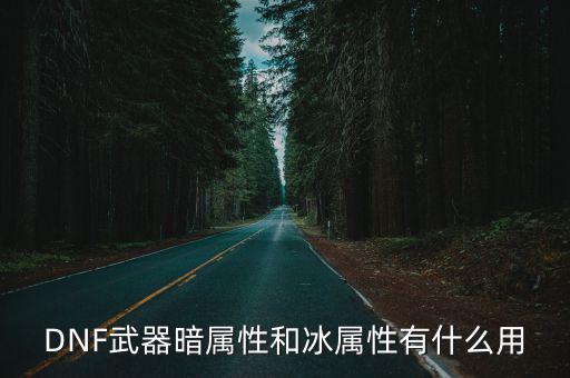 DNF武器暗属性和冰属性有什么用