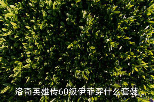 洛奇英雄传60级伊菲穿什么套装