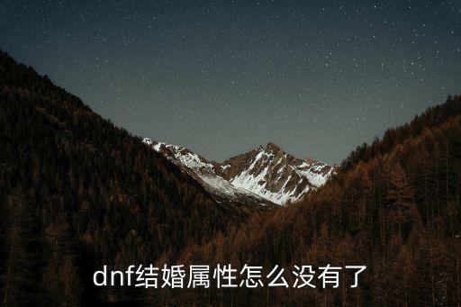 dnf结婚属性怎么没有了