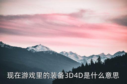 游戏装备排行榜什么意思，现在游戏里的装备3D4D是什么意思