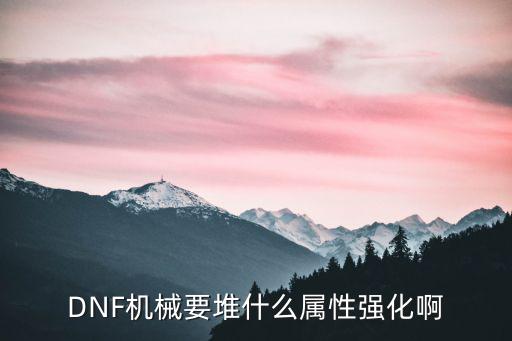 DNF机械要堆什么属性强化啊