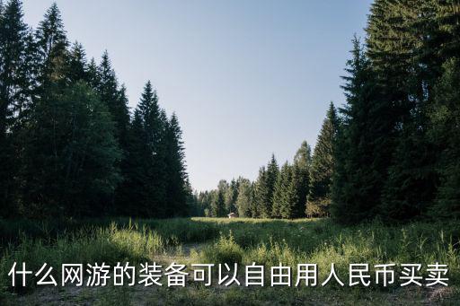 什么网游的装备可以自由用人民币买卖