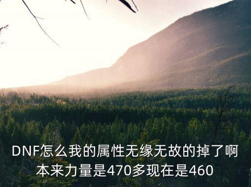 DNF怎么我的属性无缘无故的掉了啊本来力量是470多现在是460