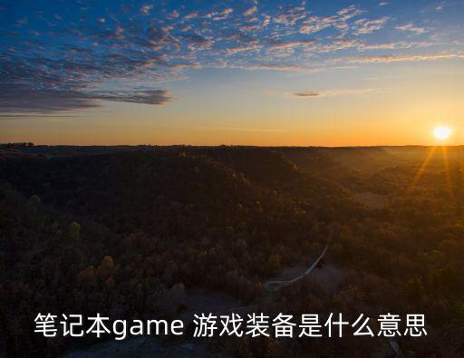 笔记本game 游戏装备是什么意思