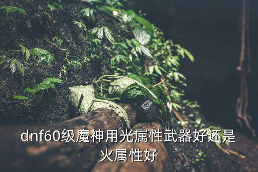 dnf60级魔神用光属性武器好还是火属性好