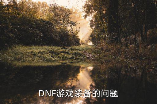 DNF游戏装备的问题