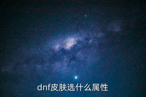 dnf皮肤选什么属性