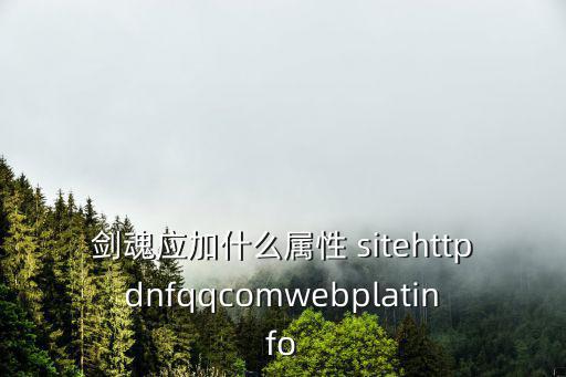 剑魂应加什么属性 sitehttpdnfqqcomwebplatinfo