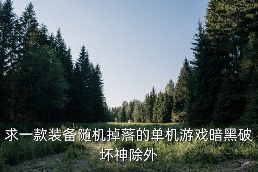 求一款装备随机掉落的单机游戏暗黑破坏神除外