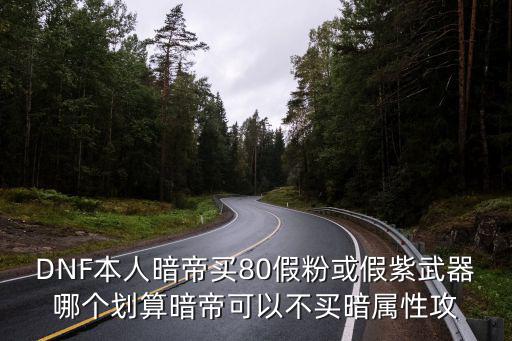 DNF本人暗帝买80假粉或假紫武器哪个划算暗帝可以不买暗属性攻