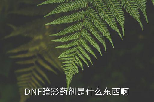 dnf什么是暗属性的药剂，DNF暗影药剂是什么东西啊