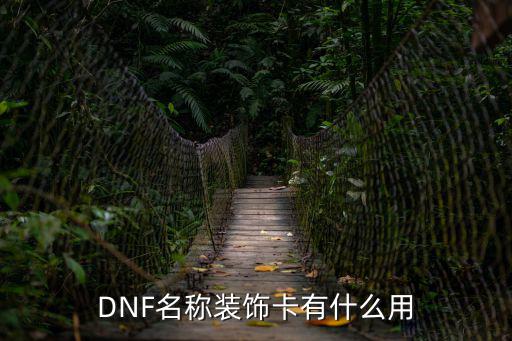 dnf装饰卡属于什么属性，DNF名称装饰卡有什么用