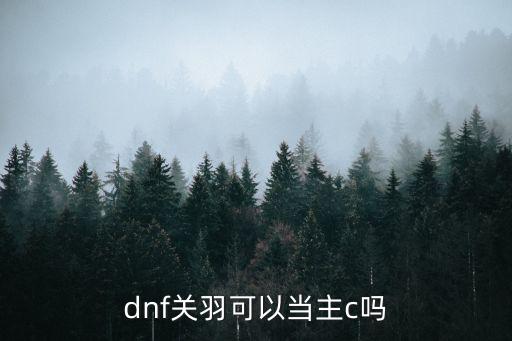 dnf关羽可以当主c吗