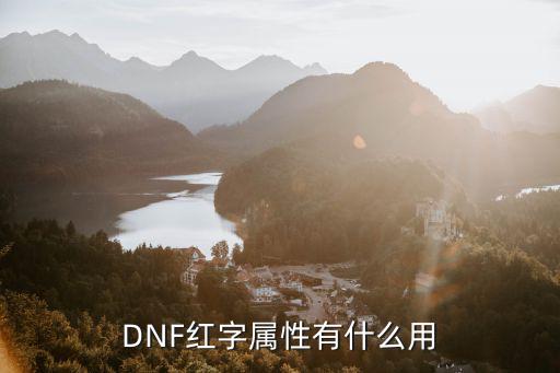 DNF红字属性有什么用