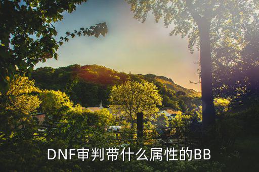 DNF审判带什么属性的BB