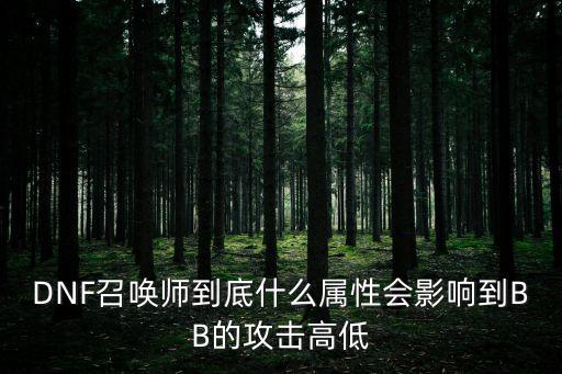 DNF召唤师到底什么属性会影响到BB的攻击高低