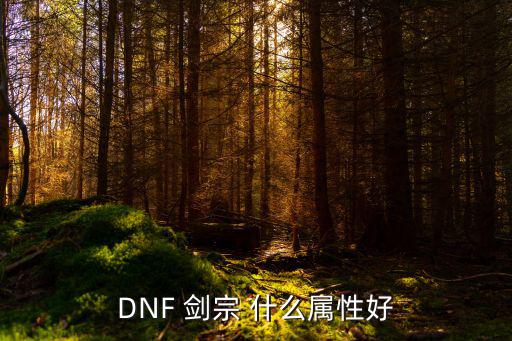 DNF 剑宗 什么属性好