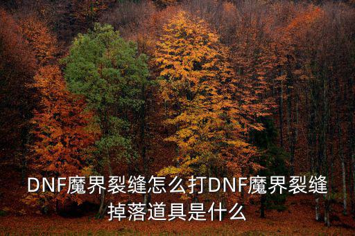 DNF魔界裂缝怎么打DNF魔界裂缝掉落道具是什么