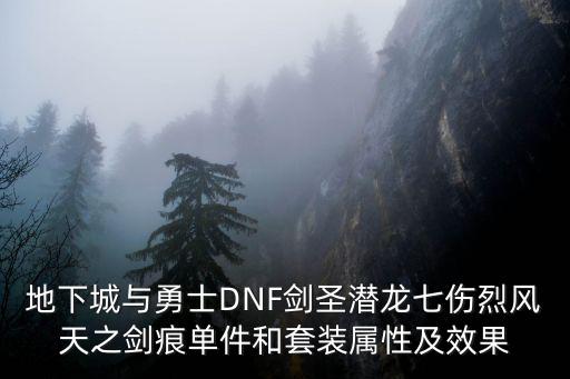 dnf潜龙什么属性，dnf什么是七伤 潜龙又是什么