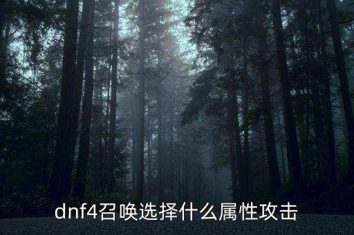 dnf4召唤选择什么属性攻击