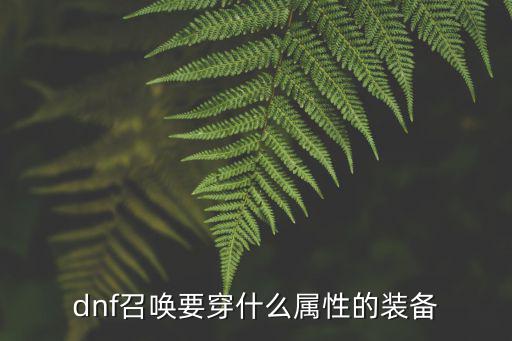 dnf召唤要穿什么属性的装备