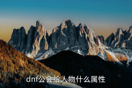 dnf公会给人物什么属性