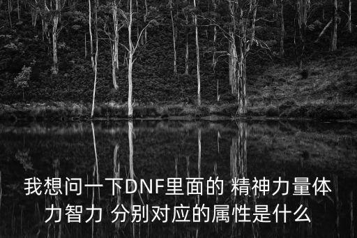 我想问一下DNF里面的 精神力量体力智力 分别对应的属性是什么