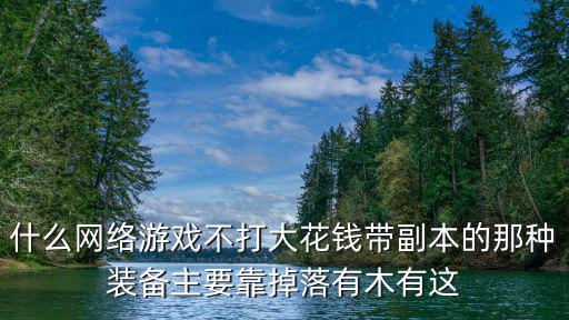 有什么网络游戏装备靠爆的，什么网络游戏不打大花钱带副本的那种装备主要靠掉落有木有这