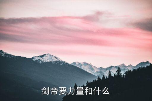 剑帝要力量和什么