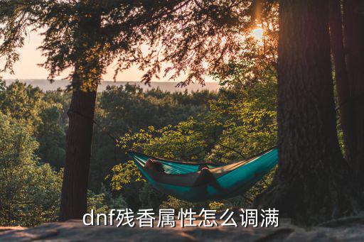 dnf残香属性怎么调满