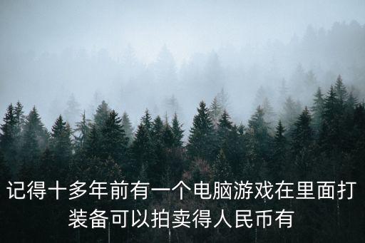 记得十多年前有一个电脑游戏在里面打装备可以拍卖得人民币有