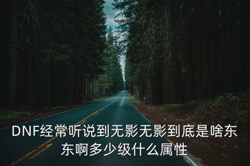 DNF经常听说到无影无影到底是啥东东啊多少级什么属性