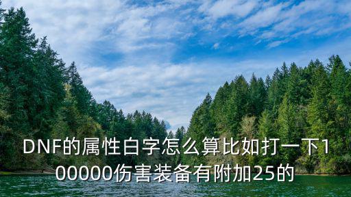 DNF的属性白字怎么算比如打一下100000伤害装备有附加25的