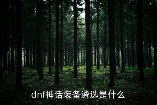 dnf神话装备遴选是什么