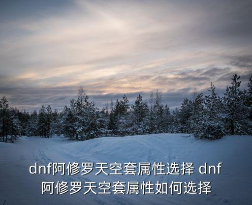 dnf阿修罗天空套属性选择 dnf阿修罗天空套属性如何选择