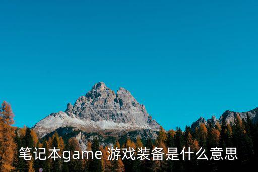 笔记本game 游戏装备是什么意思