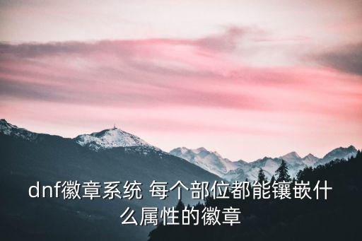 dnf徽章系统 每个部位都能镶嵌什么属性的徽章