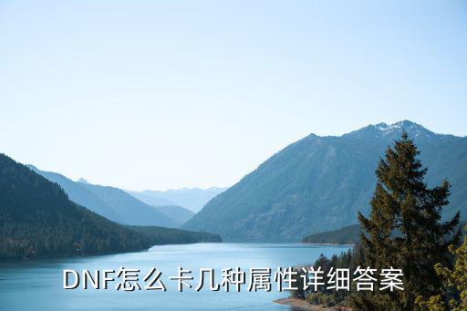 dnf狐狸卡什么属性，DNF怎么卡几种属性详细答案