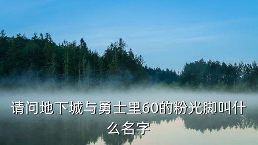 请问地下城与勇士里60的粉光脚叫什么名字