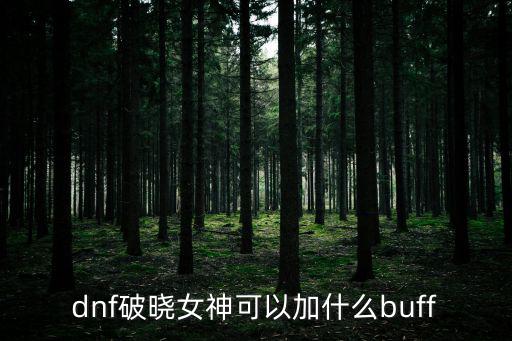 dnf破晓女神可以加什么buff