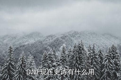 DNF现在史诗有什么用