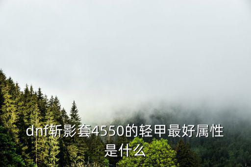 dnf斩影套4550的轻甲最好属性是什么