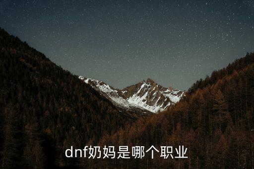 dnf奶妈是哪个职业