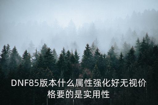 dnf85堆什么属性好，DNF85版刷图什么属性最给力