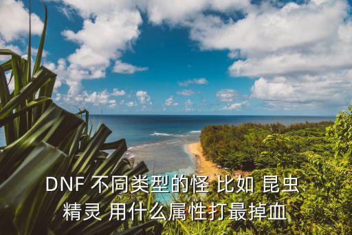 DNF 不同类型的怪 比如 昆虫 精灵 用什么属性打最掉血