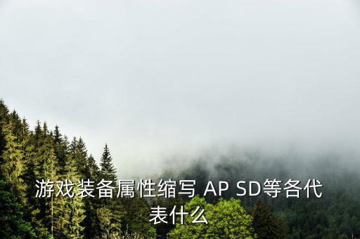 游戏装备属性缩写 AP SD等各代表什么